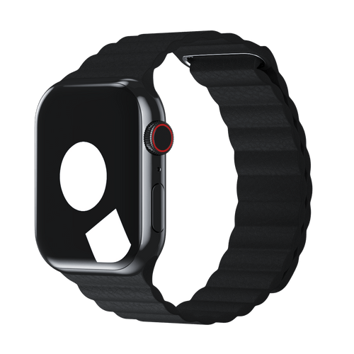 Black Leather Loop for Apple Watch iSTRAP