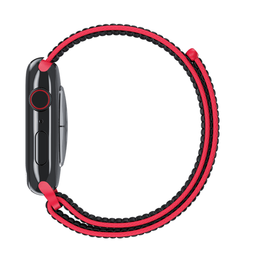 Bright Crimson/Black Sport Loop for Apple Watch iSTRAP