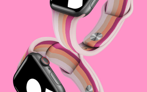 National Breast Cancer Foundation Corporate Partner logo on a pink background with our Pink Hero Sport Band