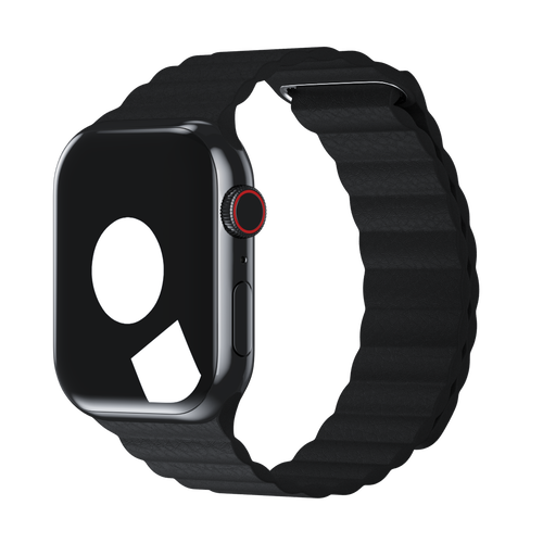 Black Leather Loop for Apple Watch iSTRAP