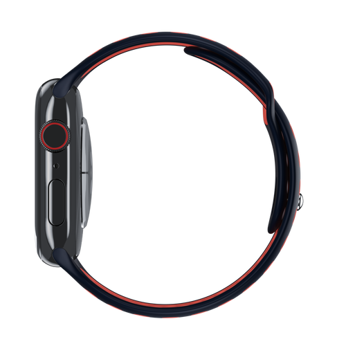 Blue Black/Bright Mango Sport Band Active for Apple Watch