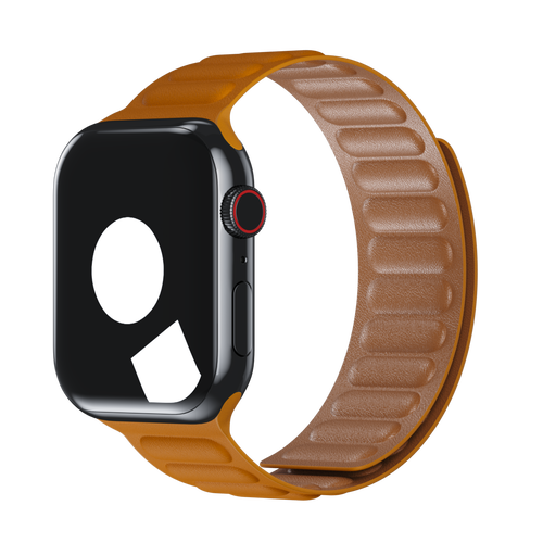 California Poppy Leather Link for Apple Watch