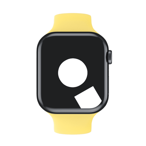 Black apple watch with yellow band 2025