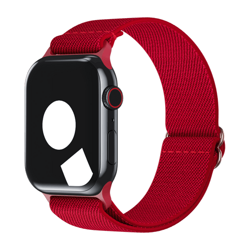 Black apple watch with red band deals