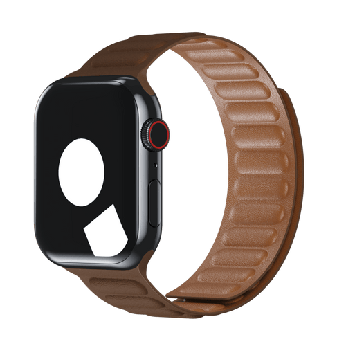 Saddle Brown Leather Link for Apple Watch