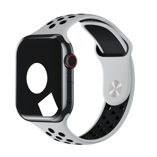 Summit White Black Sport Band Active Strap for Apple Watch iSTRAP