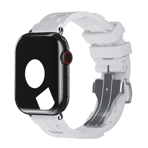 Apple watch series 4 stainless steel white band best sale