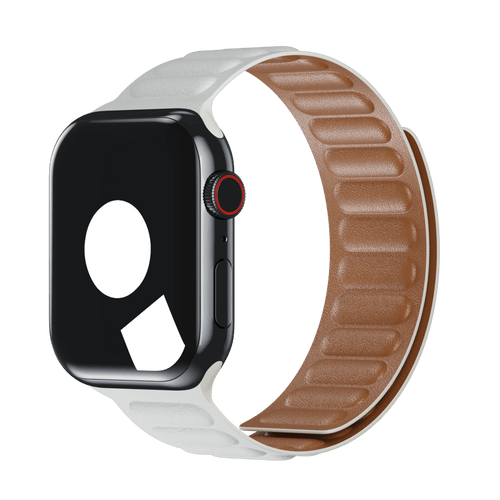 White Leather Link for Apple Watch