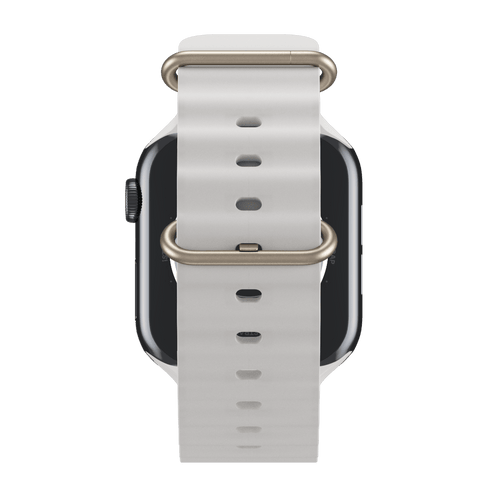 Silver apple watch with white band online