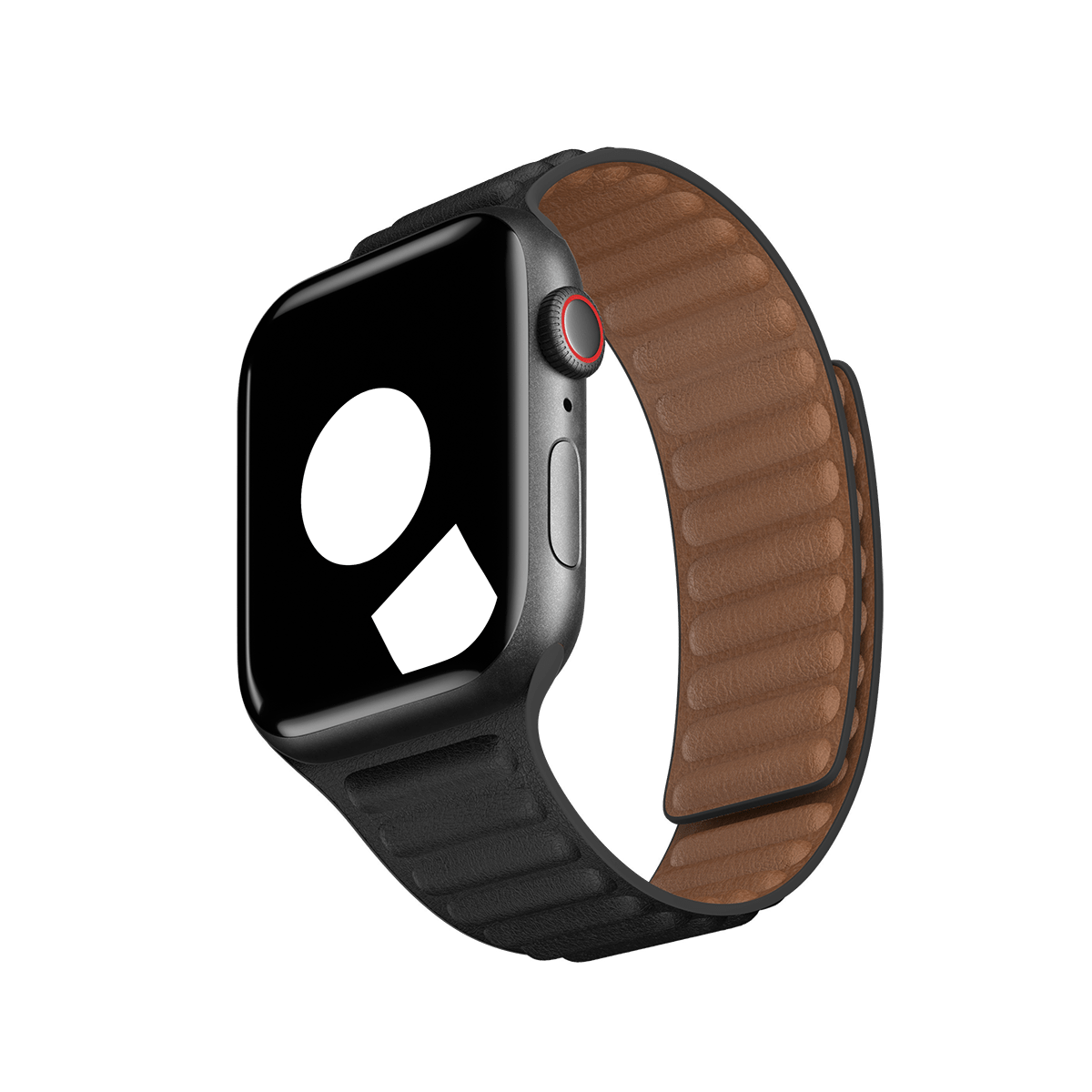 Black Leather Link for Apple Watch