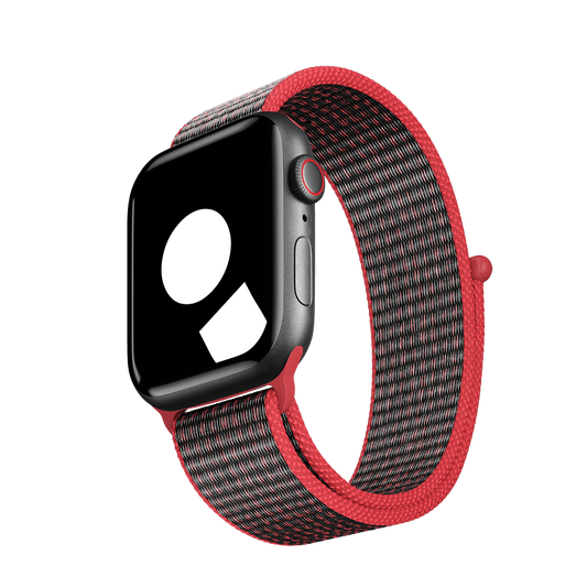 Bright Crimson/Black Sport Loop Active for Apple Watch