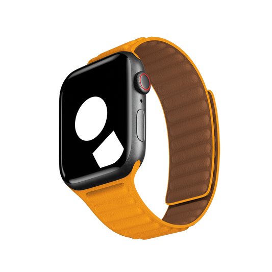 California Poppy Leather Link for Apple Watch