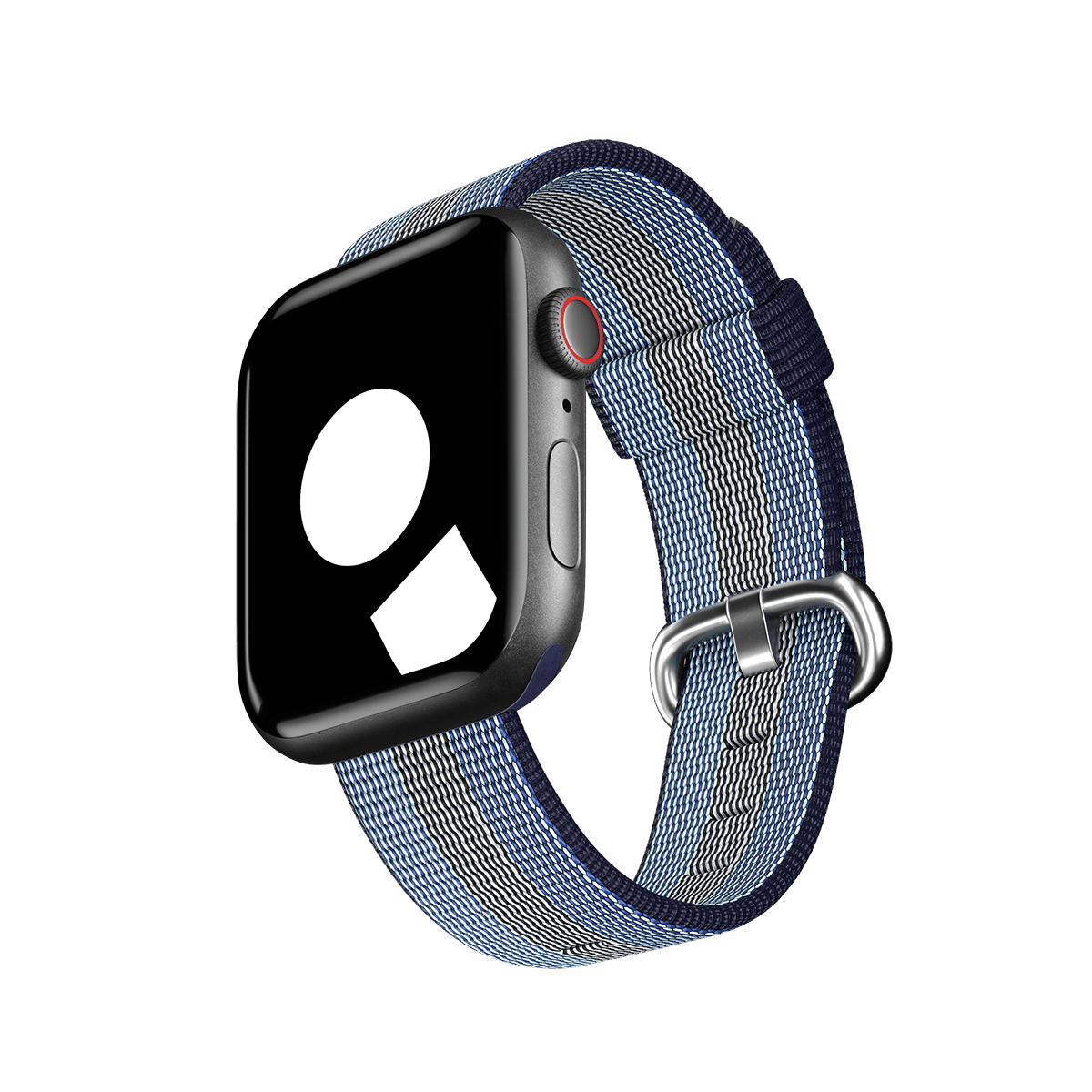 Midnight Blue Stripe Woven Nylon for Apple Watch