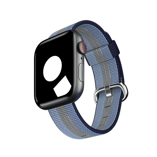 Midnight Blue Stripe Woven Nylon for Apple Watch
