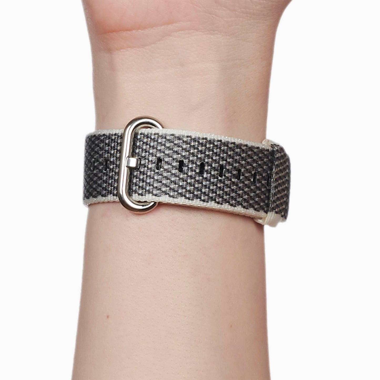 White Check Woven Nylon for Apple Watch